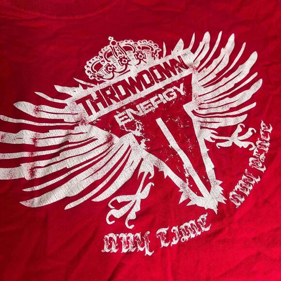 Vintage Throwdown Energy Drink T-Shirt Red Hanes Heavyweight MMA Promo Graphic T - Picture 6 of 6